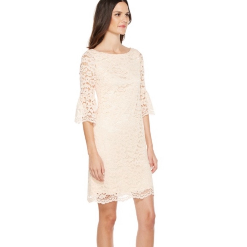 Vince camuto  peach lace bell sleeve dress size 2
